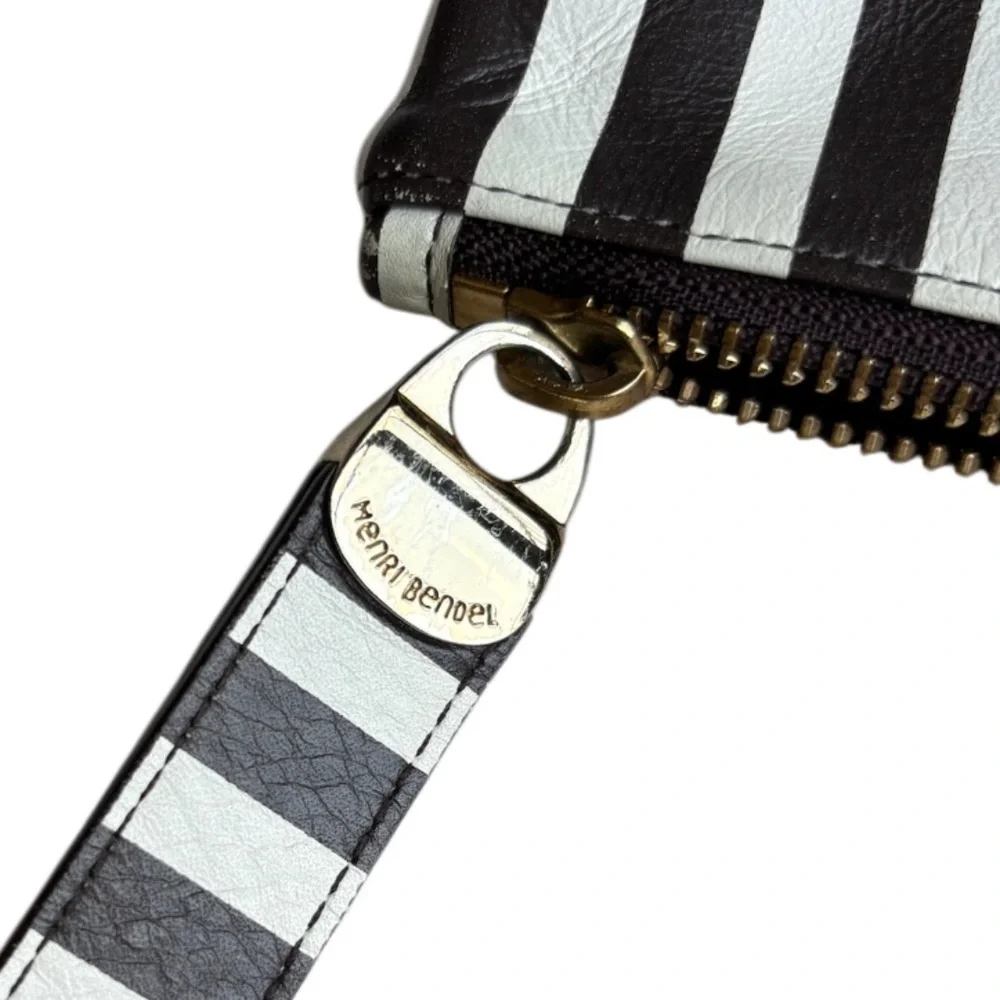 Vintage Henri Bendel Stripe Wristlet Handbag Purse Accessories Cosmetics Bag